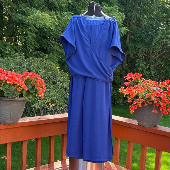 Zara Pants - NWT Elegant Blue Women's 2 piece Wide Leg Pants Set